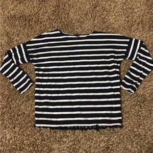 JCREW Navy and White Striped Shirt | XXS